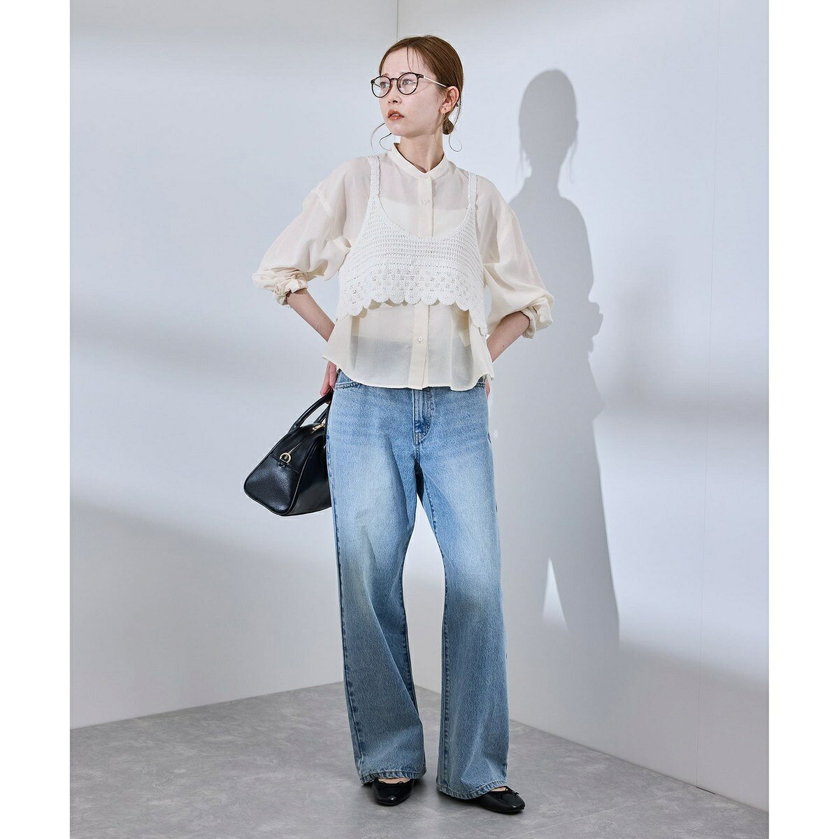 着丈が選べるバンドカラー無地シアーシャツ／ロペピクニック（ROPE' PICNIC） 0101marui-12850078 丸井(マルイ)楽天市場店 サンプル画像2