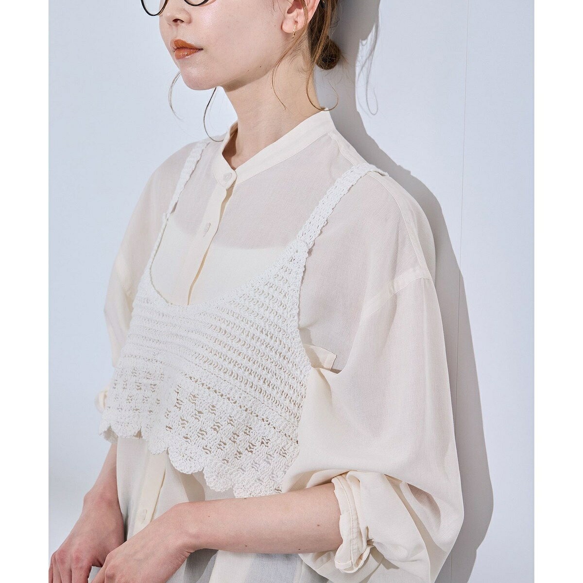 着丈が選べるバンドカラー無地シアーシャツ／ロペピクニック（ROPE' PICNIC） 0101marui-12850078 丸井(マルイ)楽天市場店 サンプル画像3