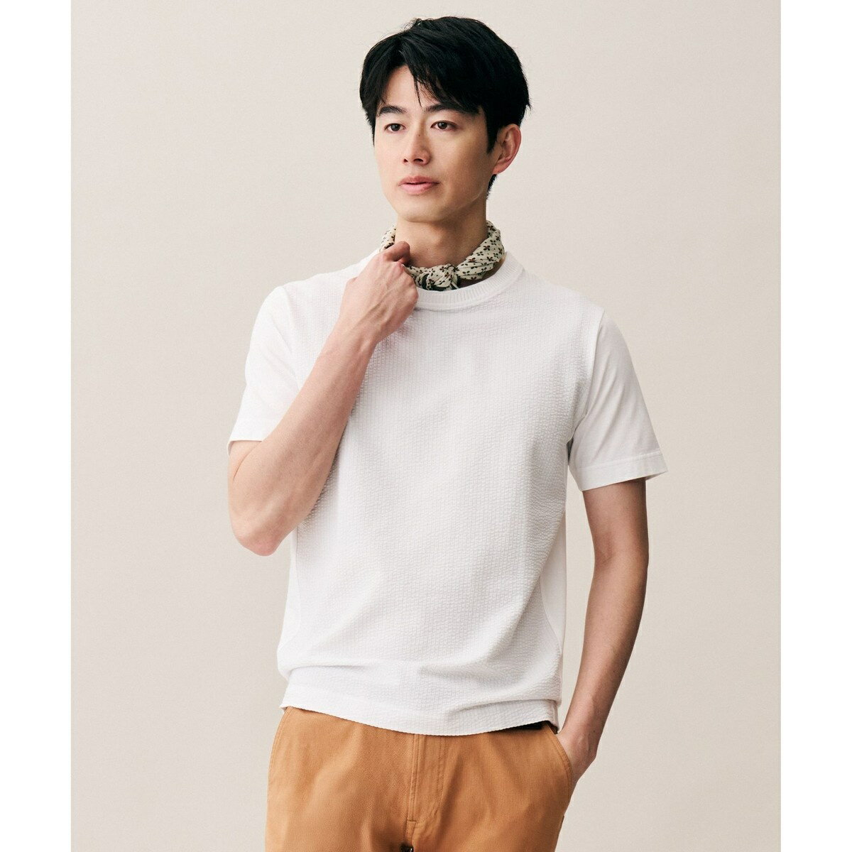 JOEコットンサッカークルーネック Tシャツ／ジョセフアブード（JOSEPH ABBOUD）