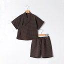 SHIPS KIDS:90cm /〈吸水速乾/UVカット〉チェック 甚平/シップス(SHIPS)