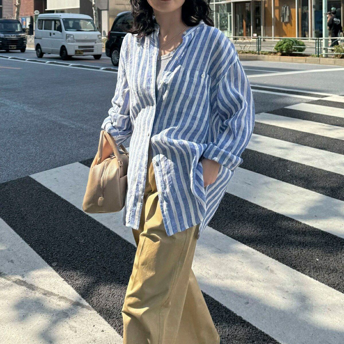 LINEN100バンドカラーシャツ／フレディ＆グロスター（FREDY＆GLOSTER）のサムネイル