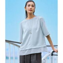 【吸水速乾/UVカット/接触冷感】ストレッチジョーゼット シアーコンビ カットソー/23区(23KU)