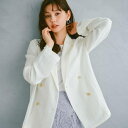 麻調シアーダブルブレストテーラードジャケット【洗濯機洗い可】/インデックス(index)