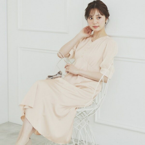 マーメイドサテンワンピース【洗濯機洗い可イージーアイロン】／インデックス（index）