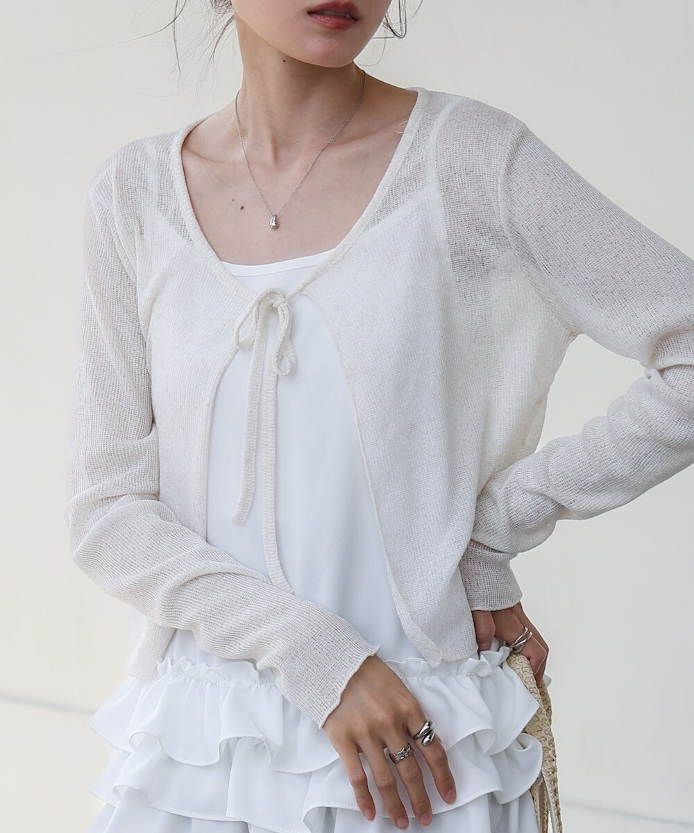 メランジリボンカーディガン／バブ（Bab）