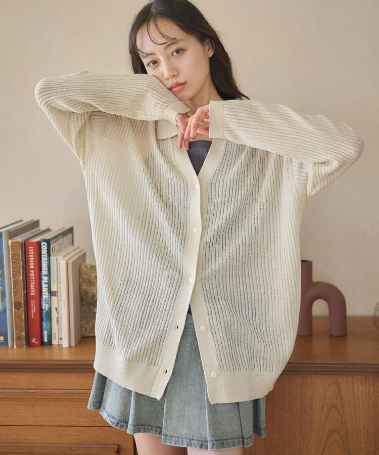 スキッパールーズカーディガン／アースミュージック＆エコロジー（earth music＆ecology）