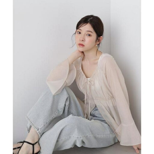 フィッシュテール楊柳ブラウス/プロポーション ボディドレッシング(PROPORTION BODY DRESSING) フィッシュテール楊柳ブラウス/プロポーション ボディドレッシング(PROPORTION BODY DRESSING)