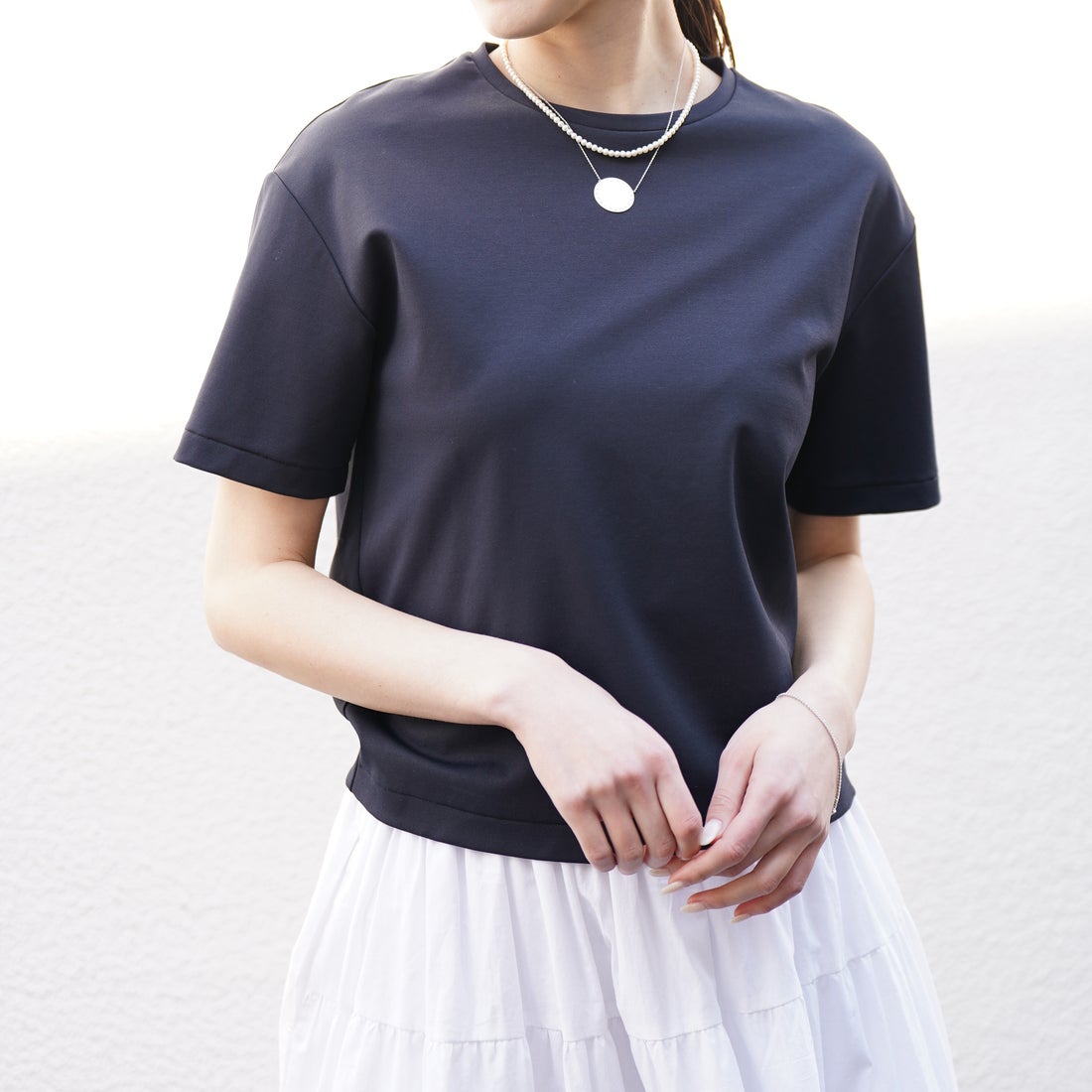【UVカット・接触冷感・ストレッチ・洗える・アイロン不要】クラリスTシャツ／ヴィリーナ（VIRINA）