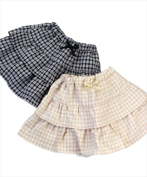 [型番:34333022]SiShuNon kids(シシュノン キッズ）の「チェック柄スカパン」はフリルが可愛いスカパンです！サイズはベビーサイズからキッズサイズまで取り揃えております。■カラー：アイボリー、ブラック※(　)で表記されてい...