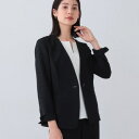 春SALE!【日本製/SETUP可能】トリアセテート混ノーカラージャケット/インディヴィ(INDIVI)