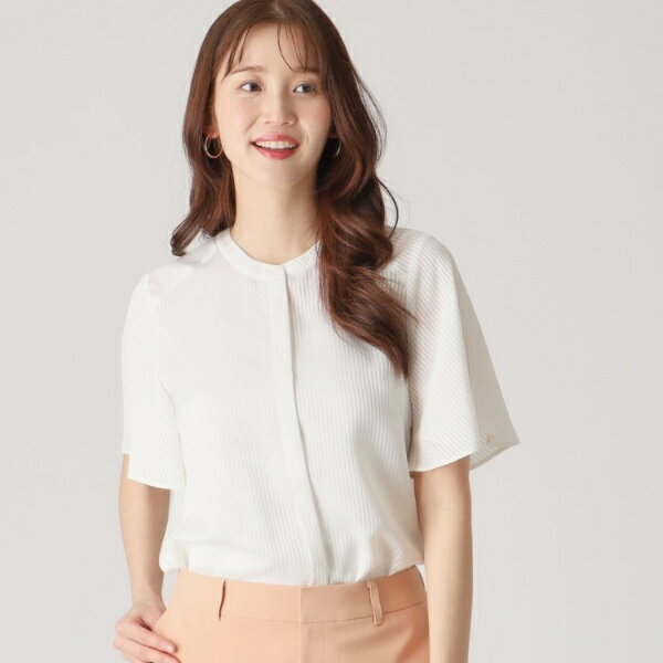 【洗える／ストライプ柄】フレア袖ブラウス／クード シャンス（COUP DE CHANCE）