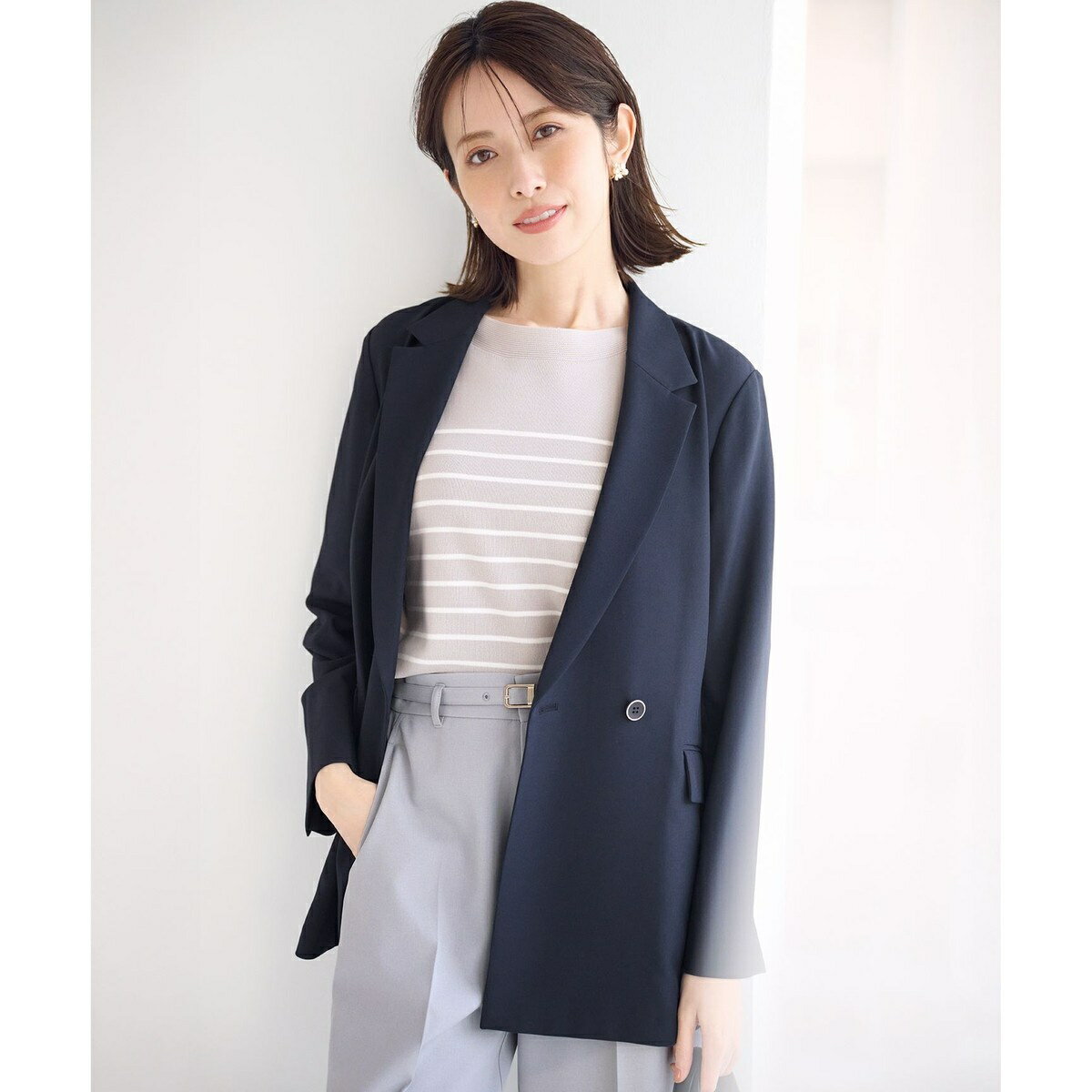 【UVカット・接触冷感・吸水速乾】スマートビューティストレッチ ダブルブレストジャケット／エニィスィス（ANY SIS）