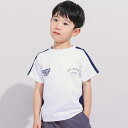 異素材切り替えバックナンバリングラグラン半袖Tシャツ(90~160cm)/ベベ(BeBe)