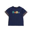 立体刺しゅうネオンロゴ天竺半袖Tシャツ(90~150cm)/ベベ(BeBe)