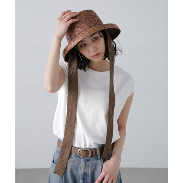 カサブランカハット ナチュラルツートン Mサイズ相当 麻ブレード カサブランカハット ナチュラルツートン Mサイズ相当 麻ブレード