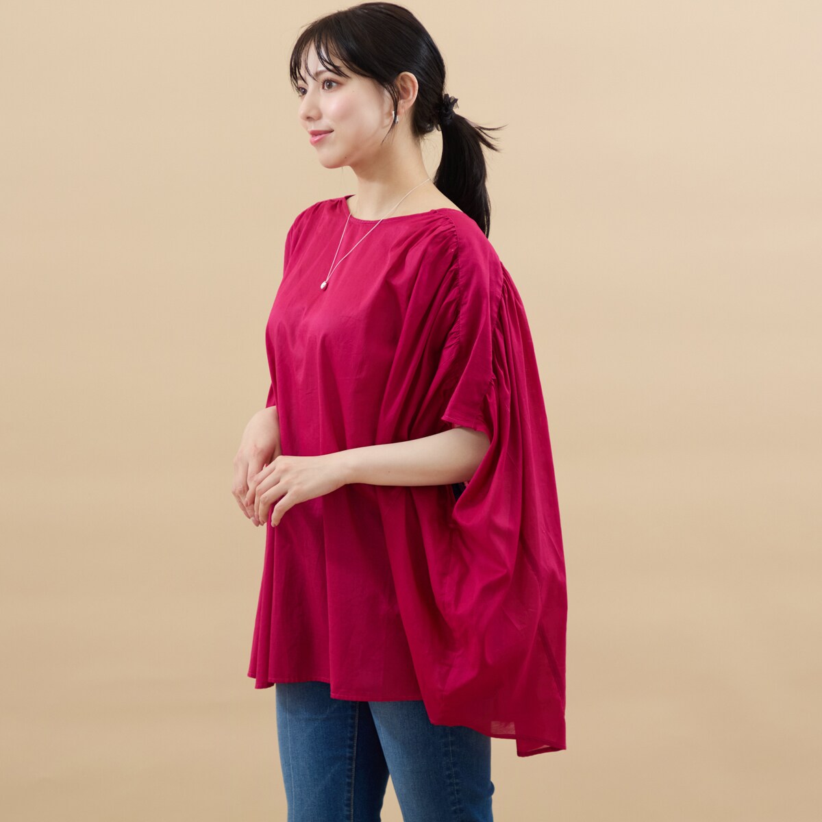 楽天丸井（マルイ）楽天市場店【洗える】ギャザーオーバーブラウス／アル・ディ・ラ（AL DI LA）