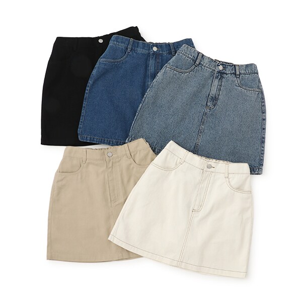 【ベーシック】【GOODPRICE】デニム・ツイル台形スカパン／ラブトキシック（Lovetoxic）のサムネイル