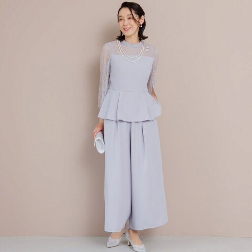 スリットスリーブ ペプラムブラウス×ワイドパンツ /セットアップ/結婚式/パーティー/フォルムフォルマ(form forma) スリットスリーブ ペプラムブラウス×ワイドパンツ /セットアップ/結婚式/パーティー/フォルムフォルマ(form forma)