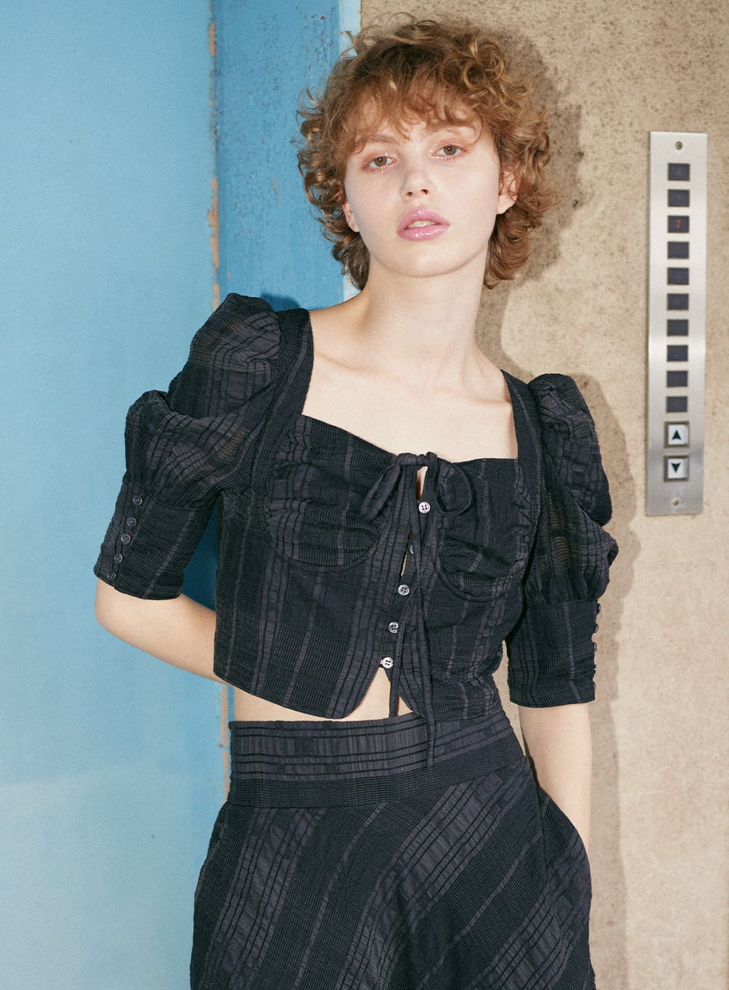 チェックビスチェブラウス／コエル（COEL）