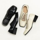 レースアップ スクエアトゥ ヒールパンプス/シュベック(SVEC)