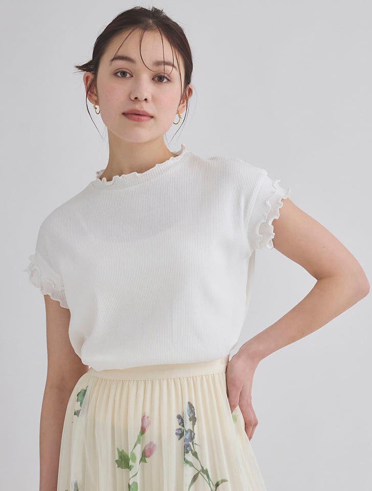 リブメローフレンチスリーブTシャツ／フィフス（fifth）