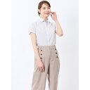 【ストレッチ 形態安定 透け防止 UVカット】m.f.エディトリアル スキッパーカラー半袖ブラウス/m.f.エディトリアル(m.f.editorial)