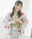 浴衣4点セット 水彩恋ローズ (浴衣 兵児帯 腰紐2本)/セレン(CELEN)