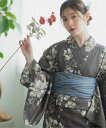 浴衣4点セット 優美のばら (浴衣 兵児帯 腰紐2本)/セレン(CELEN)