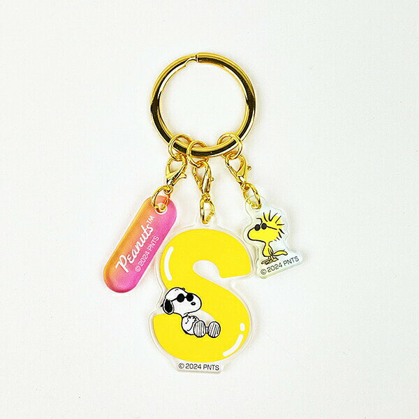 スヌーピー 『S』 イニシャル3連アクリルキーホルダー (イエロー) SNOOPY／パーフェクト・ワールド・ト..