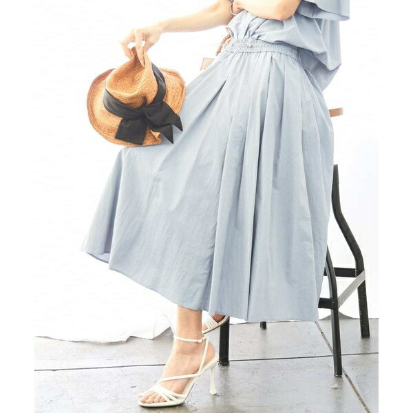 [小さいサイズ]スピンドルギャザースカート 無地(ドライタッチ/セットアップ対応)／ミッシェルクラン（MICHEL KLEIN）