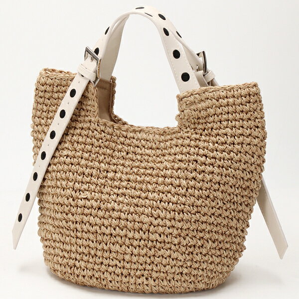 カシュカシュ cachecache / ドット刺繍ハンドル手編みトート／カシュカシュ（cache cache）
