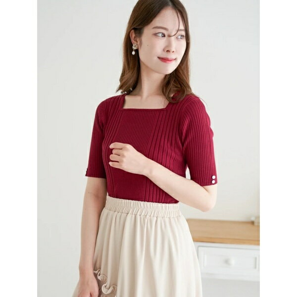 【接触冷感】リネンライクスクエアネックニット／ルディックパーク（Ludic Park）