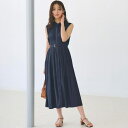 贅沢プリーツが華やかなシャンブレープリーツワンピース/グローブ(grove)