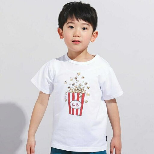 【WEB限定】ポップコーンプリント天竺半袖Tシャツ(100~140cm)/ベベ(BeBe) 【WEB限定】ポップコーンプリント天竺半袖Tシャツ(100~140cm)/ベベ(BeBe)