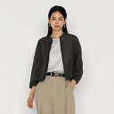 〔 +サイズ 〕 綿麻からみ 麻メッシュブルゾン/ギャバジン K.T(Gabardine K.T)