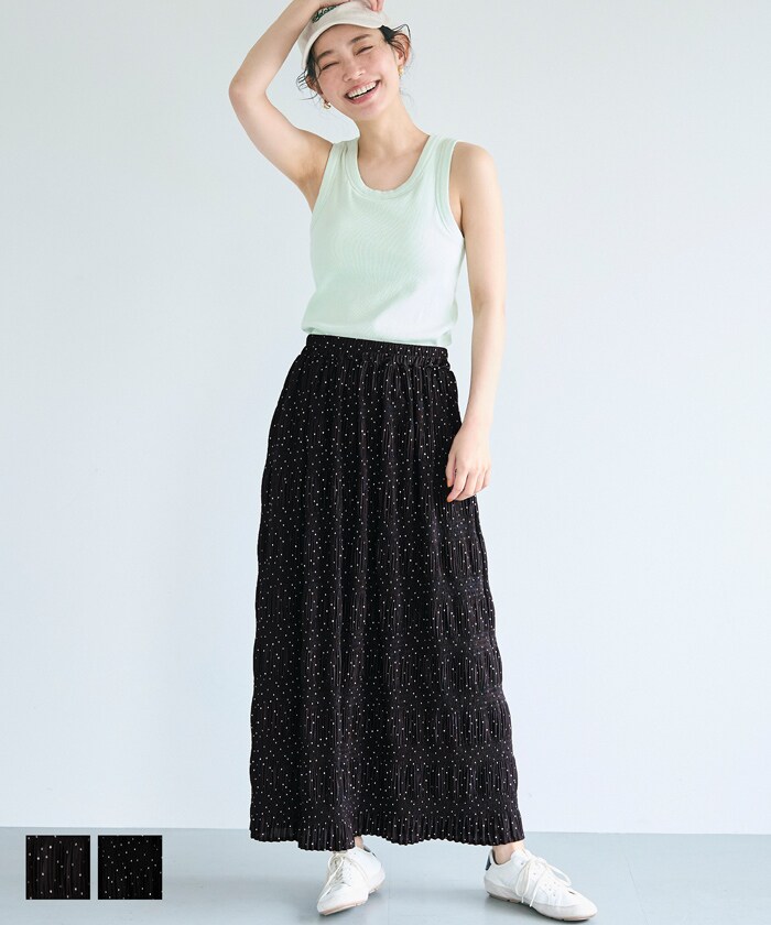 イレギュラープリーツロングスカート 全2色／コカ（coca）のサムネイル