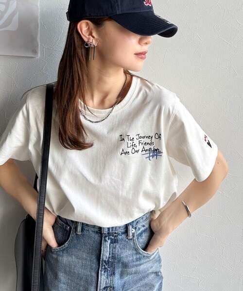 アートのように刺繍が映える。オーガニックコットン100%らくがき風刺繍 無地＆ボーダー柄半袖Tシャツ／クラシカルエルフ（Classical Elf）