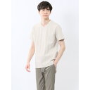 m.f.エディトリアル シャドーチェック Vネック半袖Tシャツ/m.f.エディトリアル(m.f.editorial)