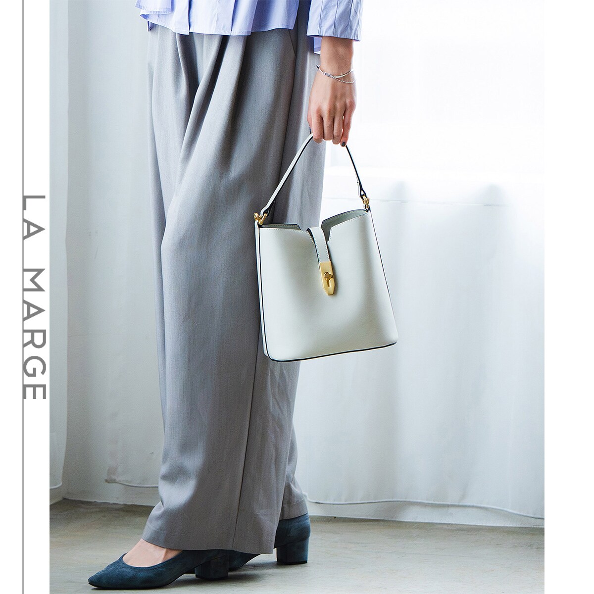 【LA MARGE】【本革】2WAY バケツ型 ワンハンドル バッグ／ラマージ（LA MARGE）