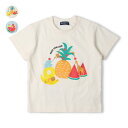 フルーツ&動物プリント半袖Tシャツ/ムージョンジョン(moujonjon)