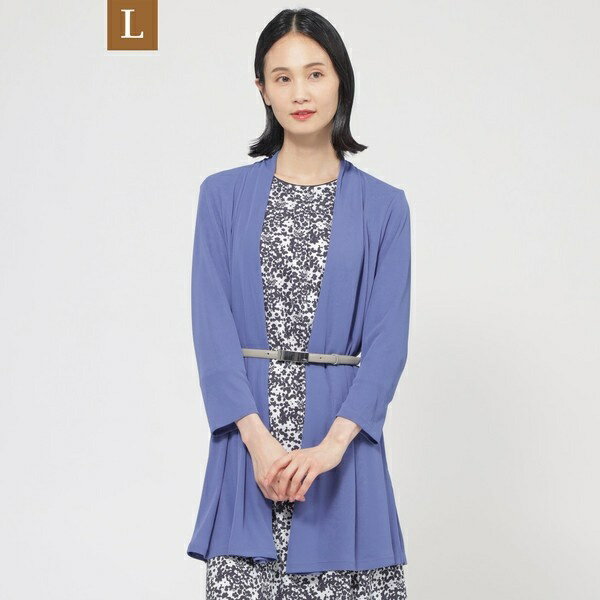 【L】【UV対策】【吸水速乾】【防しわ】【ウォッシャブル】マットフライスジャージロングカーディガン／トランスワーク（TRANS WORK）