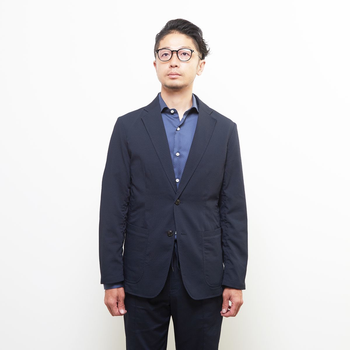 ドットエアーサッカーエアリージャケット(セットアップ可)／メンズメルローズ（MEN'S MELROSE）