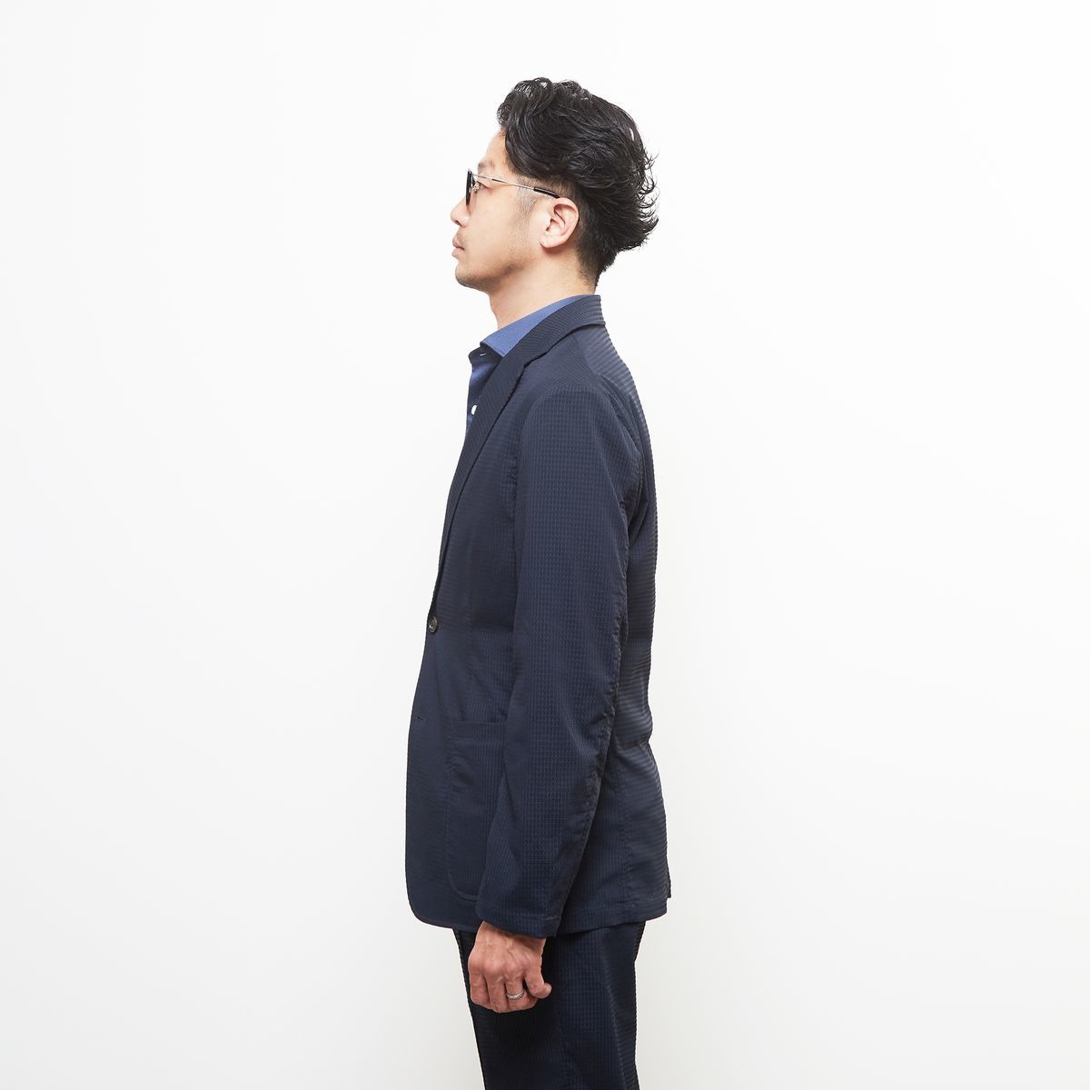 ドットエアーサッカーエアリージャケット(セットアップ可)／メンズメルローズ（MEN'S MELROSE）