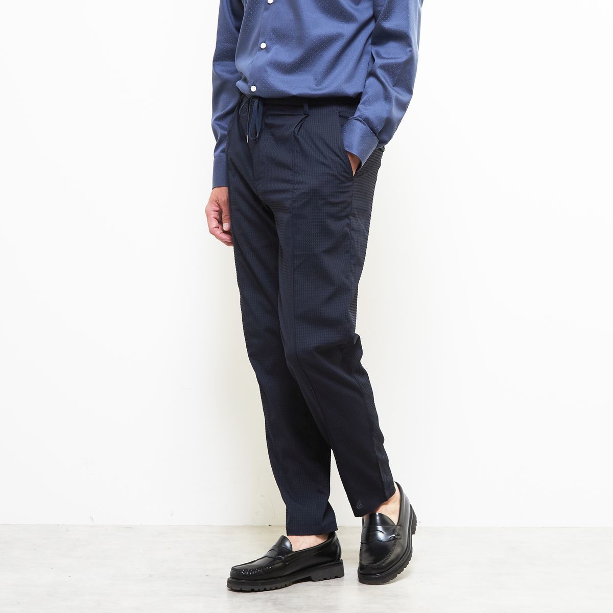 ドットエアーサッカーエアリーテーパードパンツ(セットアップ可)/メンズメルローズ(MEN'S MELROSE)