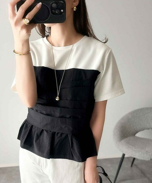 簡単おしゃれが叶う。Tシャツ×ビスチェドッキング半袖トップス／クラシカルエルフ（Classical Elf）のサムネイル