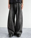 Vintage Washed 3D Curve Wide-Leg Denim/ヴィンテージ加工デニム/クラシカルエルフ(Classical Elf)(4)