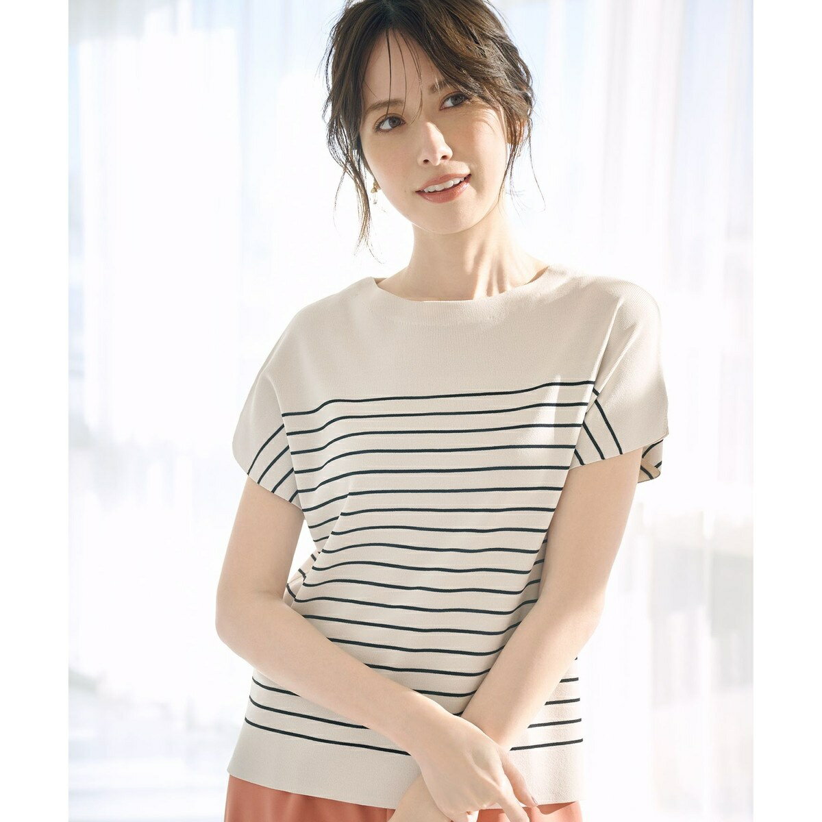 【接触冷感・UVカット・洗える】ビューティクール フレンチ ニットT／エニィスィス（any SiS）のサムネイル