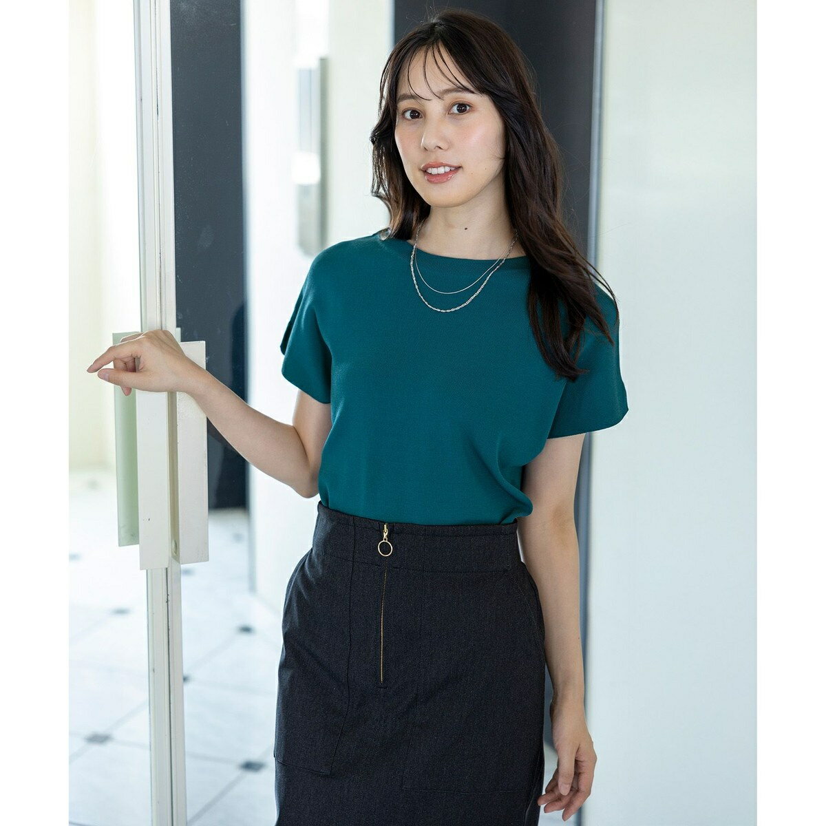 【接触冷感・UVカット・洗える】ビューティクール フレンチ ニットT／エニィスィス（any SiS）のサムネイル