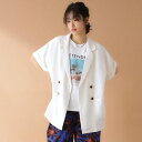 リネン混半袖テーラージャケット【洗えるセットアップ可】/ザ ショップ ティーケー(THE SHOP TK)