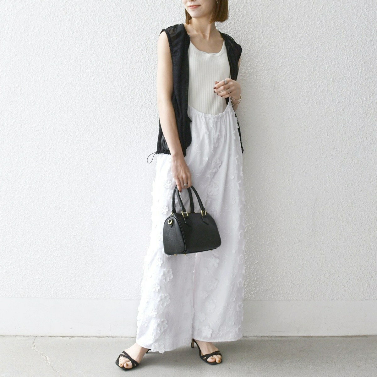 SHIPS any:〈手洗い可能〉3D フラワー エンブロイダリー ギャザー サロペット／シップス エニィ（SHIPS any）